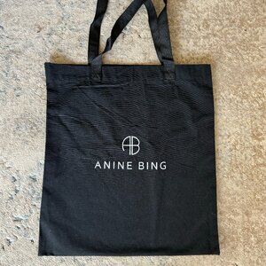 NEW Anine Bing Remy Canvas Tote Black
